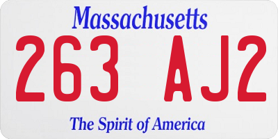 MA license plate 263AJ2