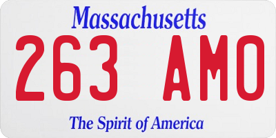 MA license plate 263AM0