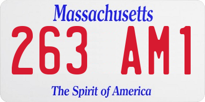 MA license plate 263AM1