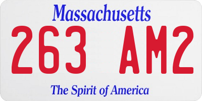 MA license plate 263AM2