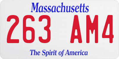 MA license plate 263AM4