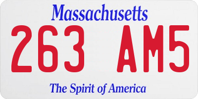 MA license plate 263AM5