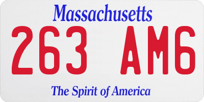 MA license plate 263AM6