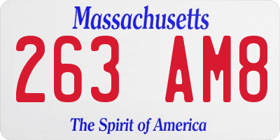 MA license plate 263AM8