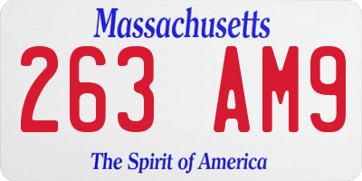 MA license plate 263AM9
