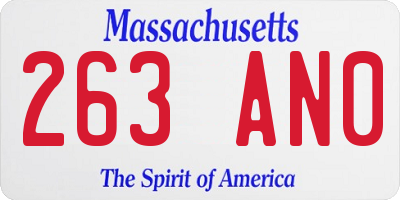 MA license plate 263AN0