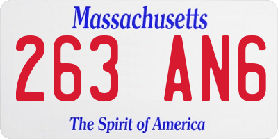 MA license plate 263AN6