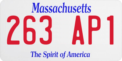 MA license plate 263AP1