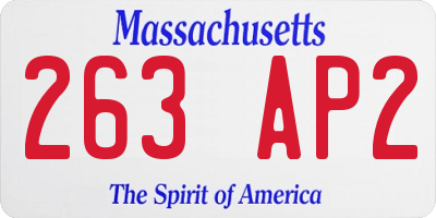 MA license plate 263AP2