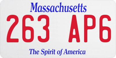 MA license plate 263AP6