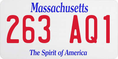 MA license plate 263AQ1