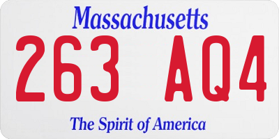 MA license plate 263AQ4