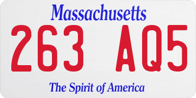 MA license plate 263AQ5