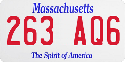MA license plate 263AQ6
