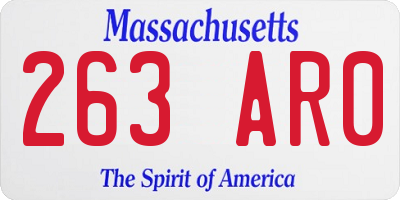 MA license plate 263AR0