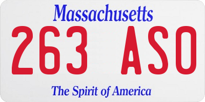 MA license plate 263AS0