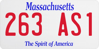 MA license plate 263AS1