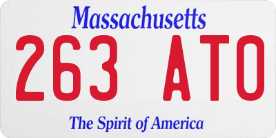 MA license plate 263AT0