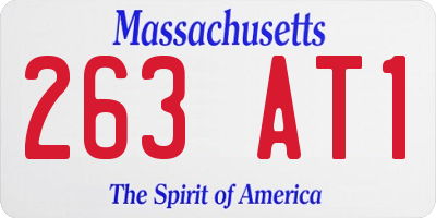 MA license plate 263AT1