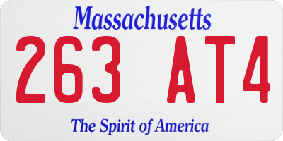 MA license plate 263AT4