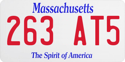 MA license plate 263AT5
