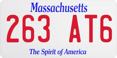 MA license plate 263AT6