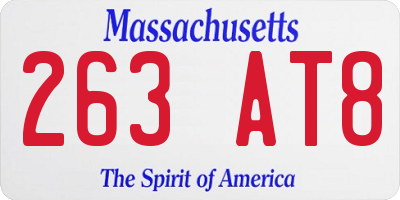 MA license plate 263AT8