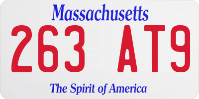 MA license plate 263AT9