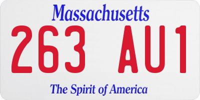 MA license plate 263AU1