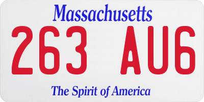 MA license plate 263AU6