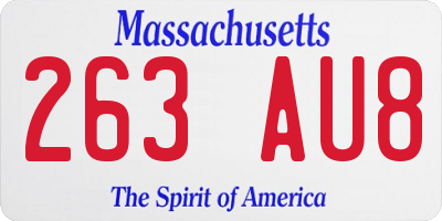 MA license plate 263AU8