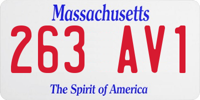 MA license plate 263AV1