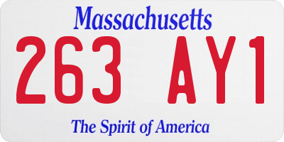 MA license plate 263AY1