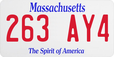 MA license plate 263AY4
