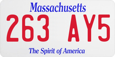MA license plate 263AY5