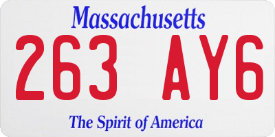 MA license plate 263AY6