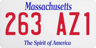 MA license plate 263AZ1