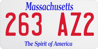 MA license plate 263AZ2