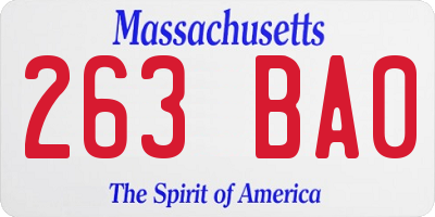 MA license plate 263BA0