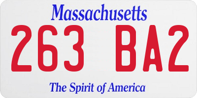MA license plate 263BA2