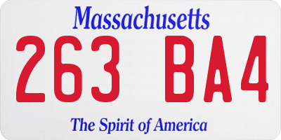 MA license plate 263BA4