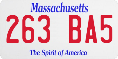 MA license plate 263BA5