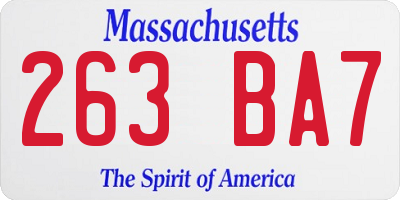 MA license plate 263BA7