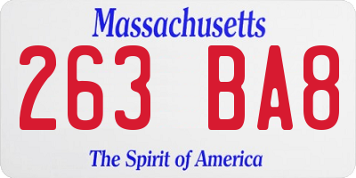 MA license plate 263BA8