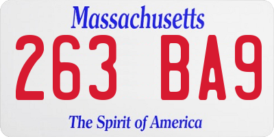 MA license plate 263BA9