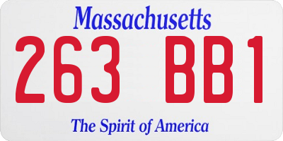 MA license plate 263BB1