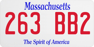 MA license plate 263BB2
