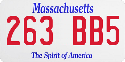 MA license plate 263BB5