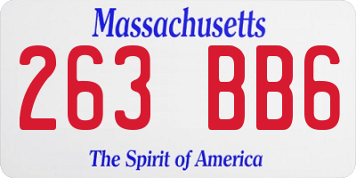 MA license plate 263BB6