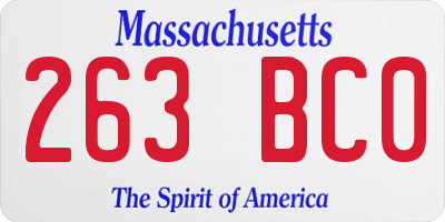 MA license plate 263BC0